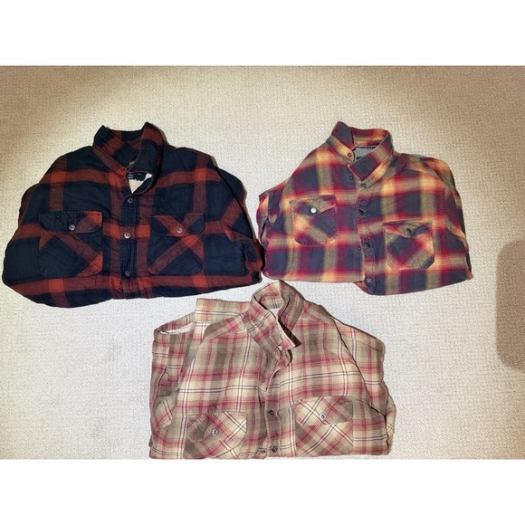 Grizzly Mountain Other - Lot 3 Grizzly Mtn Fleece Lined Plaid Flannel Snap Shirts - 2XL Red/Black + 2XL